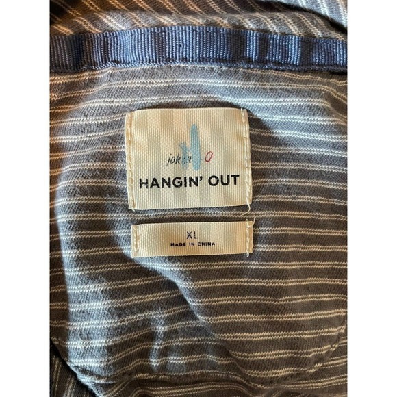 Johnnie-O Hangin Out Harvell Quarter Zip Shirt Men's XL Gray Striped Pullover - Picture 8 of 8
